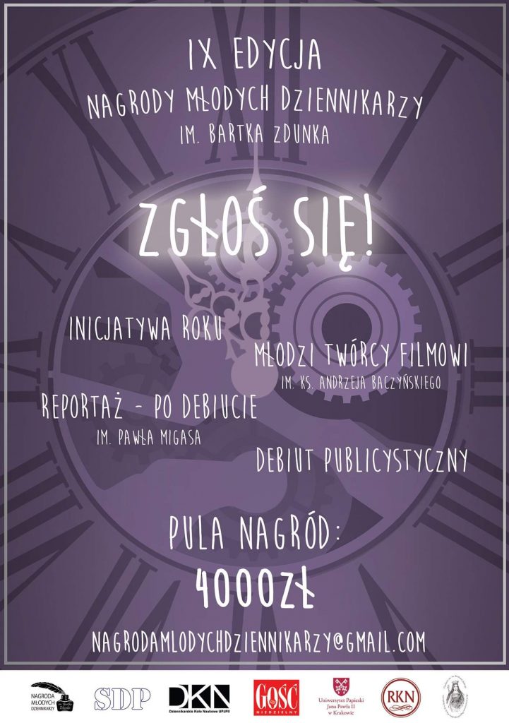 Plakat-zgłoszeniowy-mały--721x1024 Nagroda Młodych Dziennikarzy im. Bartka Zdunka 